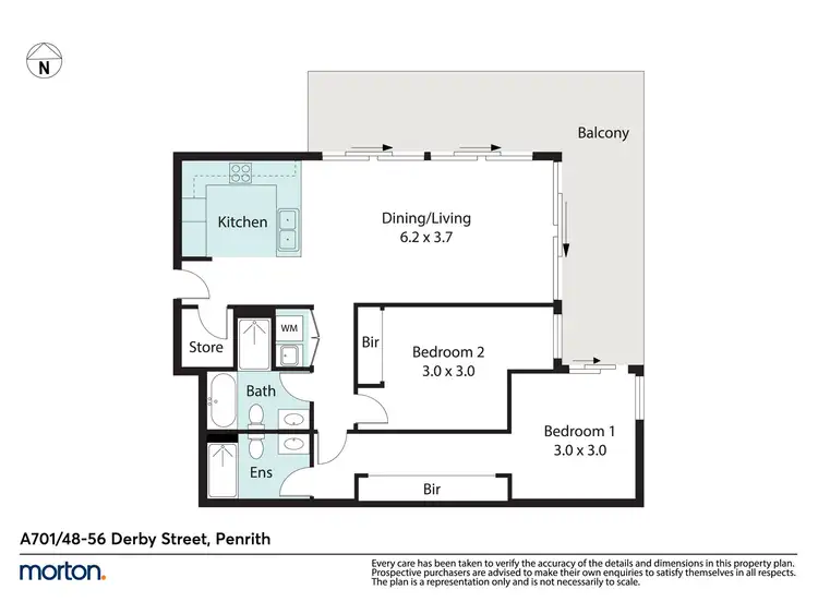 Floorplan of Homely apartment listing, 701A/48-56 Derby Street, Kingswood NSW 2747