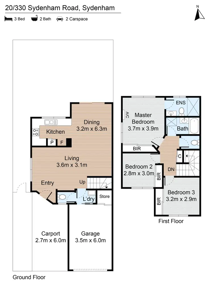 Floorplan of Homely townhouse listing, 20/330 Sydenham Road, Sydenham VIC 3037