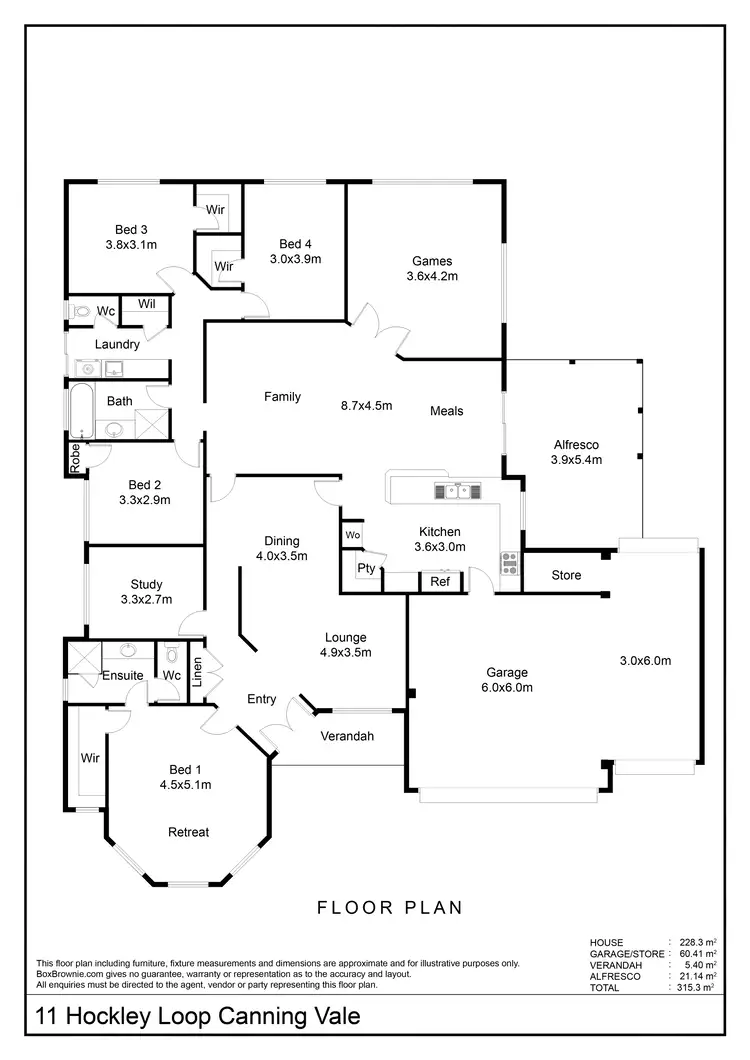 Floorplan of Homely house listing, 11 Hockley Loop, Canning Vale WA 6155