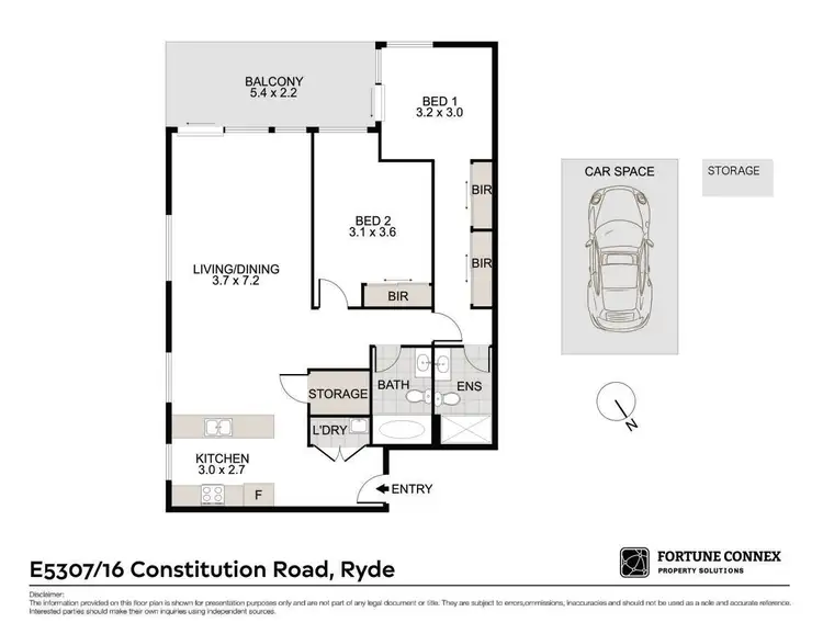 Floorplan of Homely apartment listing, 5307E/16 Constitution Road, Ryde NSW 2112