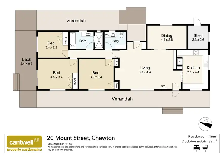 Floorplan of Homely house listing, 20 Mount Street, Chewton VIC 3451