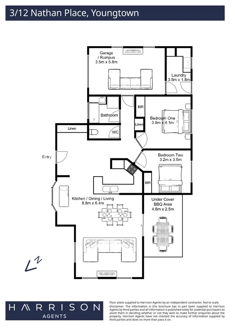 Floorplan of Homely unit listing, 3/12 Nathan Place, Youngtown TAS 7249