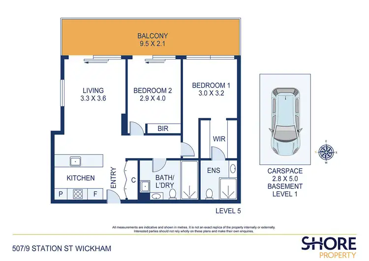 Floorplan of Homely apartment listing, 507/9 Station Street, Wickham NSW 2293