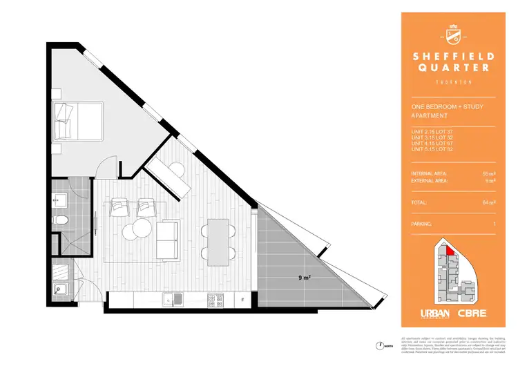 Floorplan of Homely apartment listing, 415/60 Lord Sheffield Circuit, Penrith NSW 2750