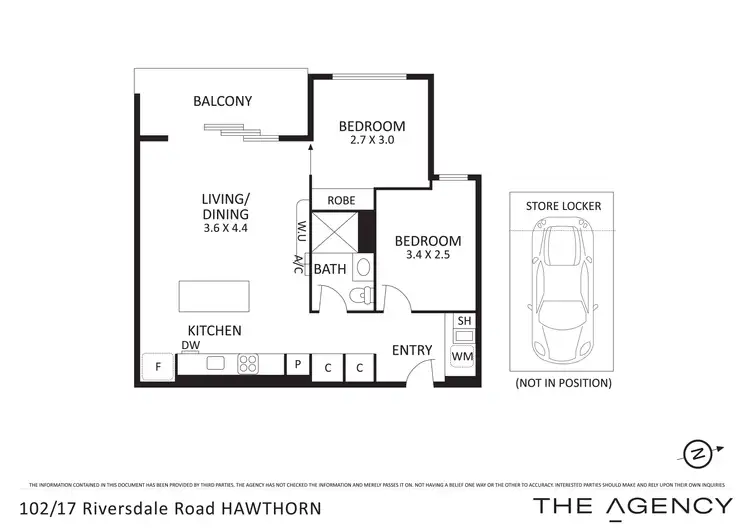 Floorplan of Homely apartment listing, 102/17 Riversdale Road, Hawthorn VIC 3122