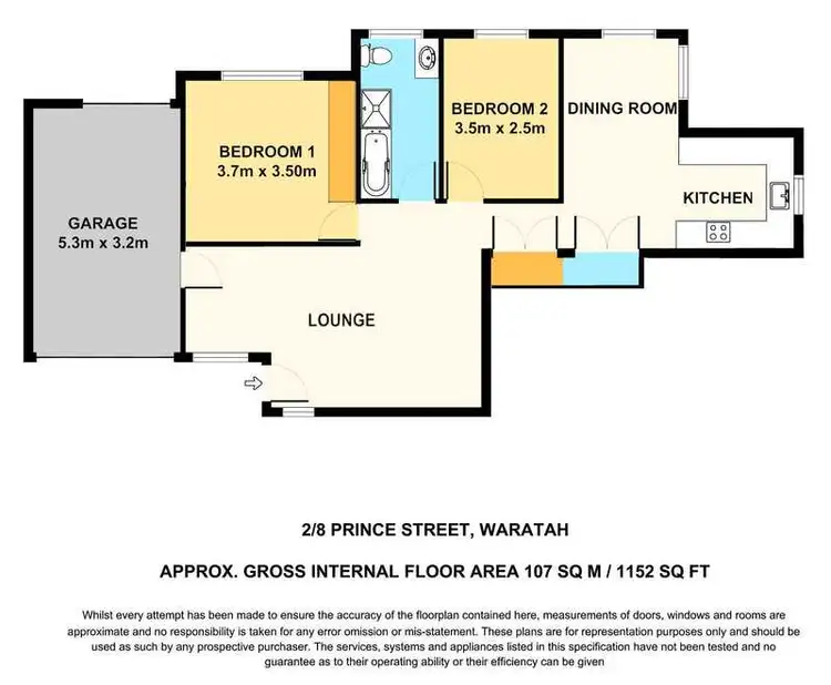 Floorplan of Homely unit listing, 2/8 Prince Street, Waratah NSW 2298