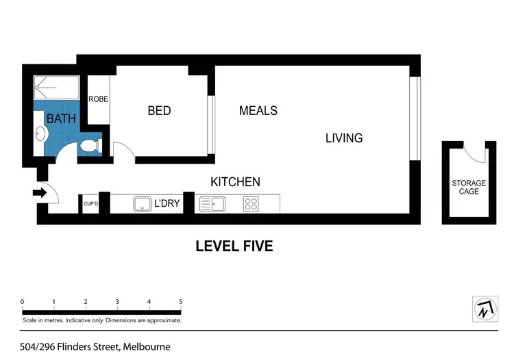Floorplan of Homely apartment listing, 504/296 Flinders Street, Melbourne VIC 3000
