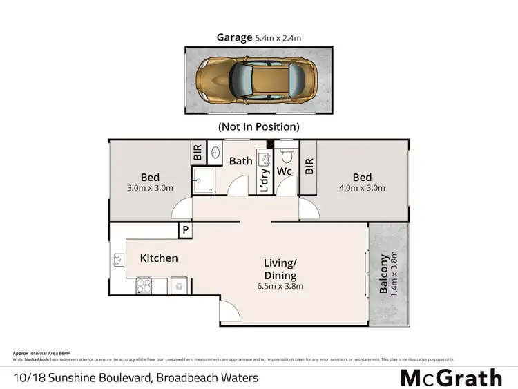 Floorplan of Homely apartment listing, 10/18 Sunshine Boulevard, Broadbeach Waters QLD 4218
