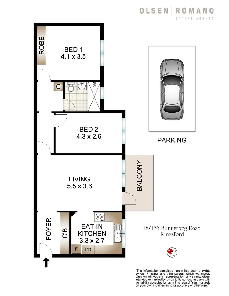 Floorplan of Homely apartment listing, 18/133-135 Bunnerong Road, Kingsford NSW 2032