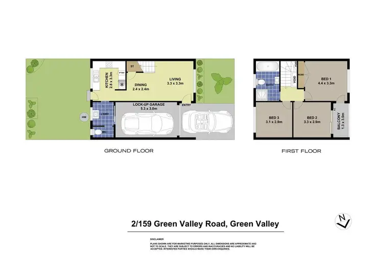 Floorplan of Homely semi-detached listing, 2/159 Green Valley Road, Green Valley NSW 2168
