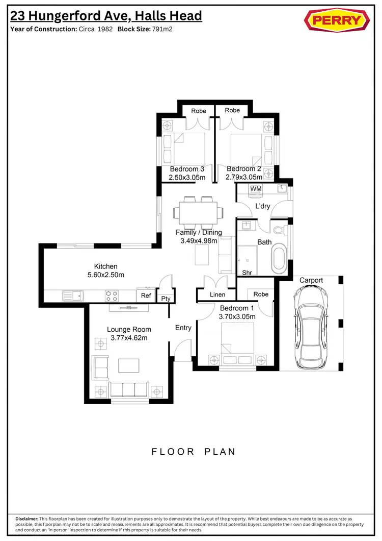 Floorplan of Homely house listing, 23 Hungerford Avenue, Halls Head WA 6210