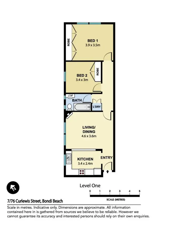Floorplan of Homely apartment listing, 7/76 Curlewis Street, Bondi Beach NSW 2026