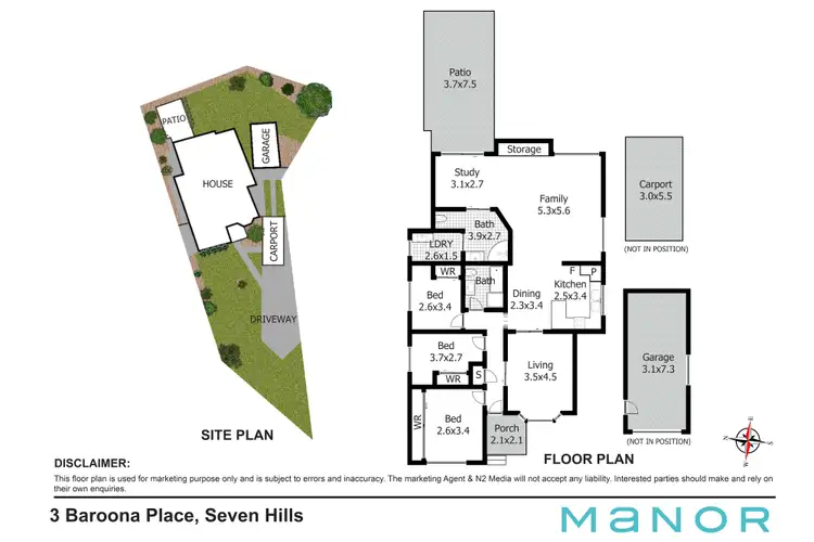 Floorplan of Homely house listing, 3 Baroona Place, Seven Hills NSW 2147