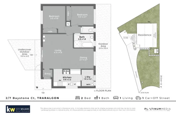 Floorplan of Homely unit listing, 2/7 Baystone Court, Traralgon VIC 3844