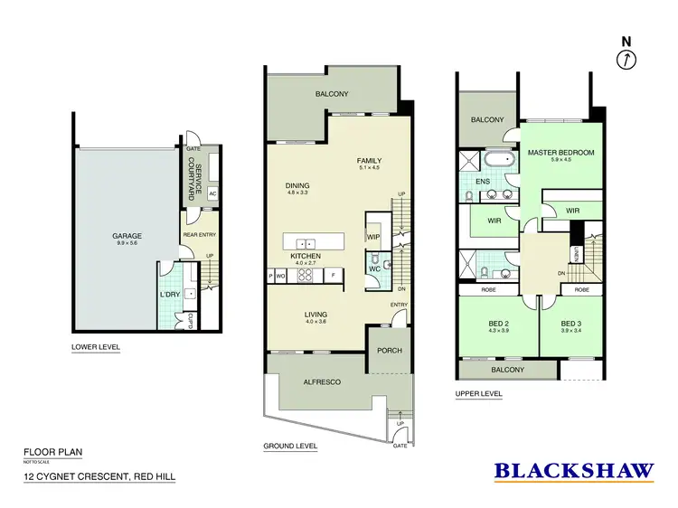 Floorplan of Homely townhouse listing, 12 Cygnet Crescent, Red Hill ACT 2603