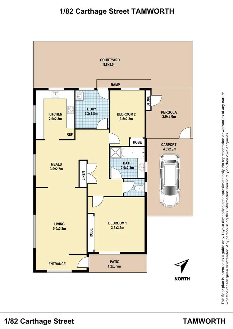 Floorplan of Homely unit listing, 1/82 Carthage Street, Tamworth NSW 2340