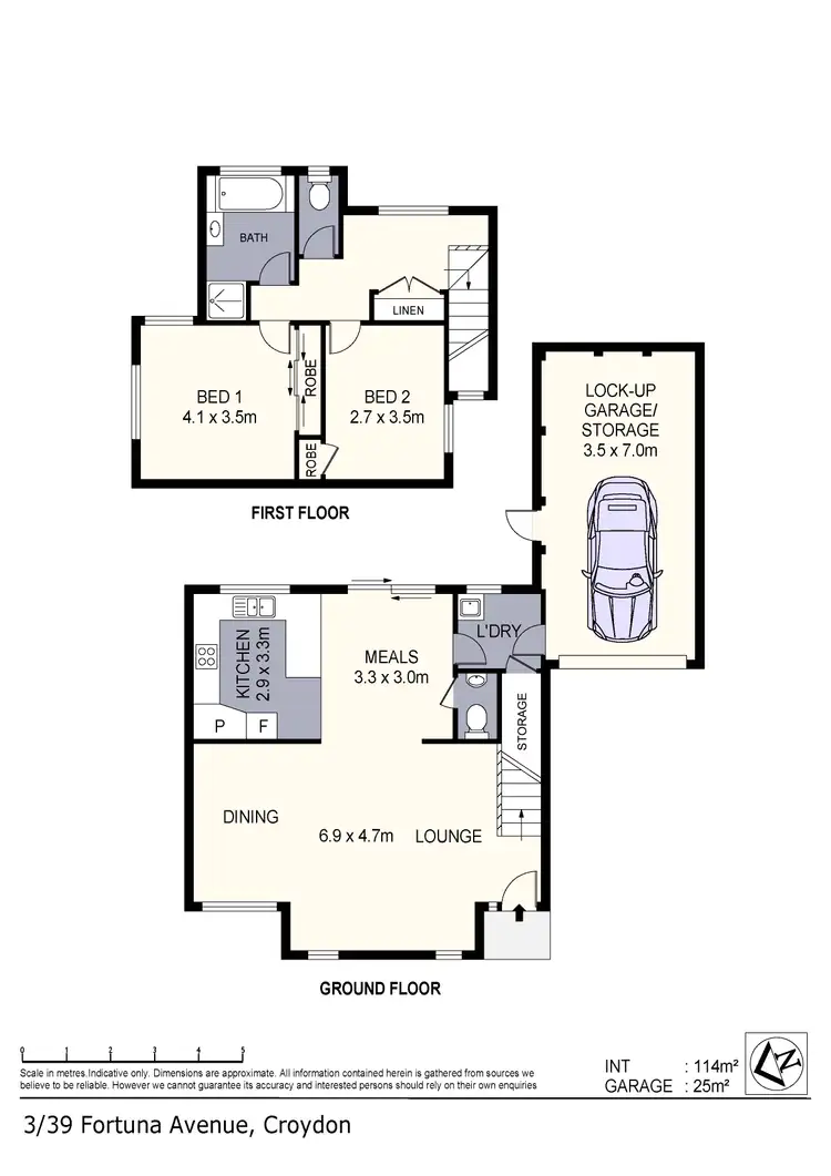 Floorplan of Homely townhouse listing, 3/39 Fortuna Avenue, Croydon VIC 3136