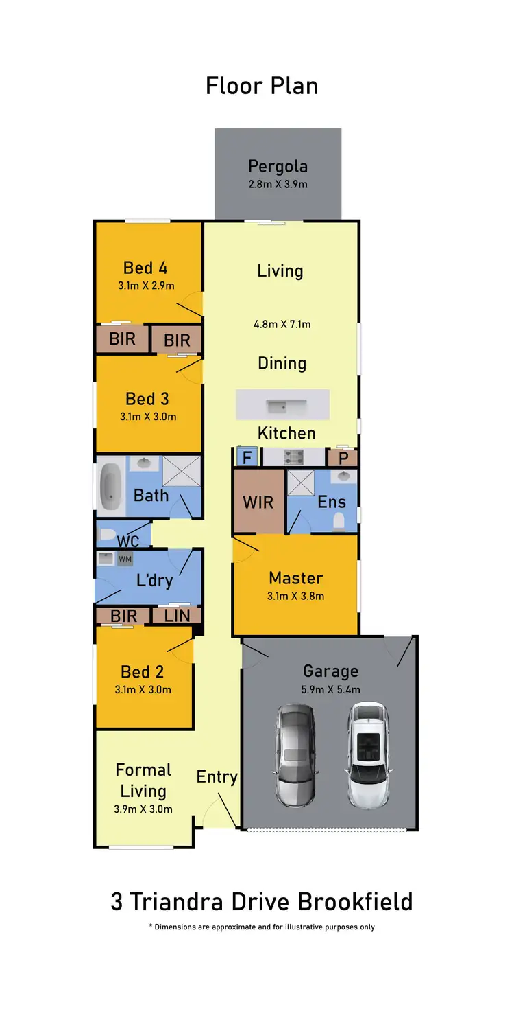 Floorplan of Homely house listing, 3 Triandra Drive, Brookfield VIC 3338