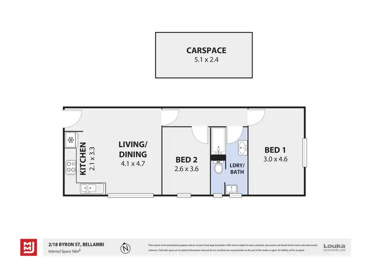 Floorplan of Homely unit listing, 2/18 Byron Street, Bellambi NSW 2518