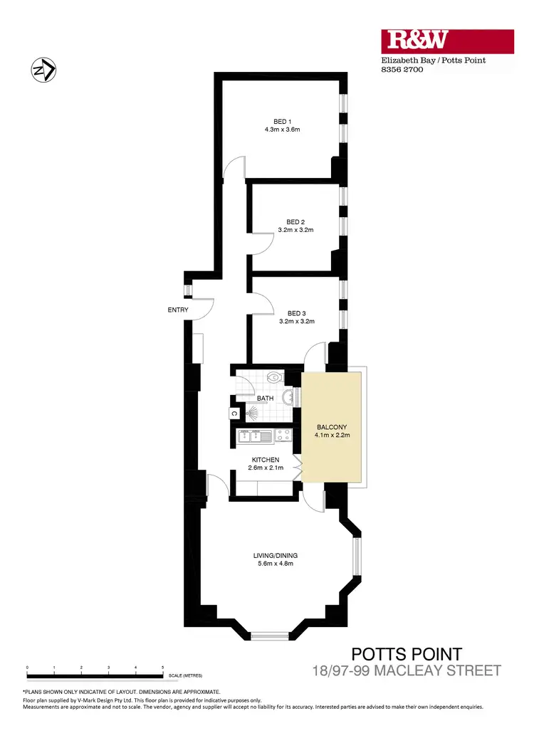 Floorplan of Homely apartment listing, 18/97-99 Macleay Street, Potts Point NSW 2011