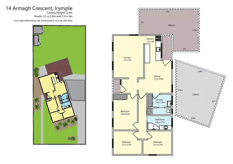 Floorplan of Homely house listing, 14 Armagh Crescent, Irymple VIC 3498