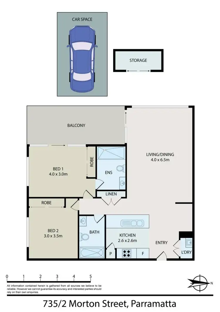 Floorplan of Homely apartment listing, 735K/2 Morton Street, Parramatta NSW 2150