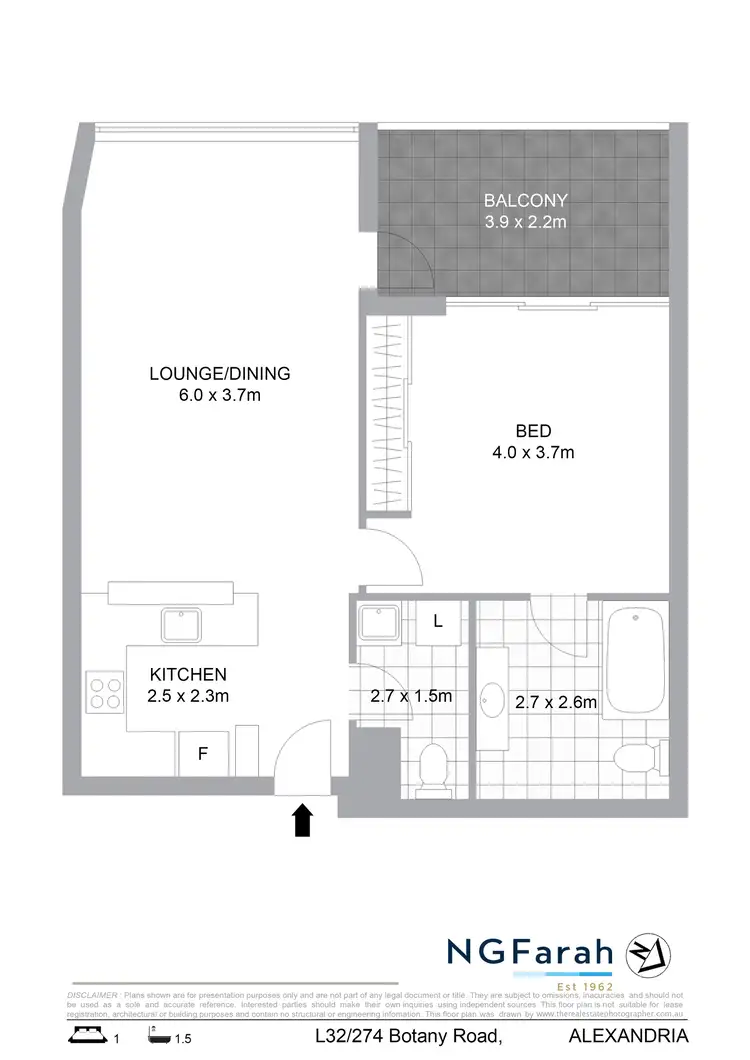 Floorplan of Homely apartment listing, L32/274 Botany Road, Alexandria NSW 2015