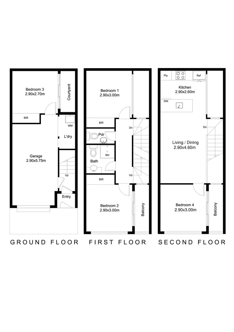 Floorplan of Homely townhouse listing, 35/107 Grote Street, Adelaide SA 5000
