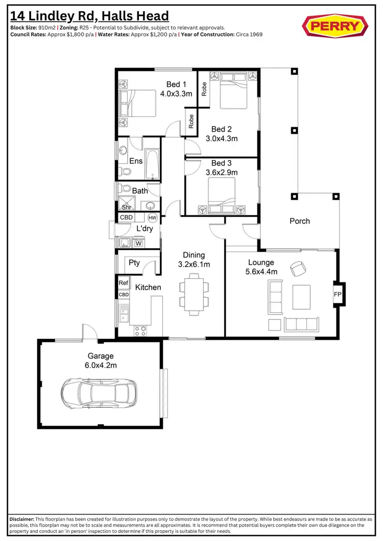 Floorplan of Homely house listing, 14 Lindley Road, Halls Head WA 6210