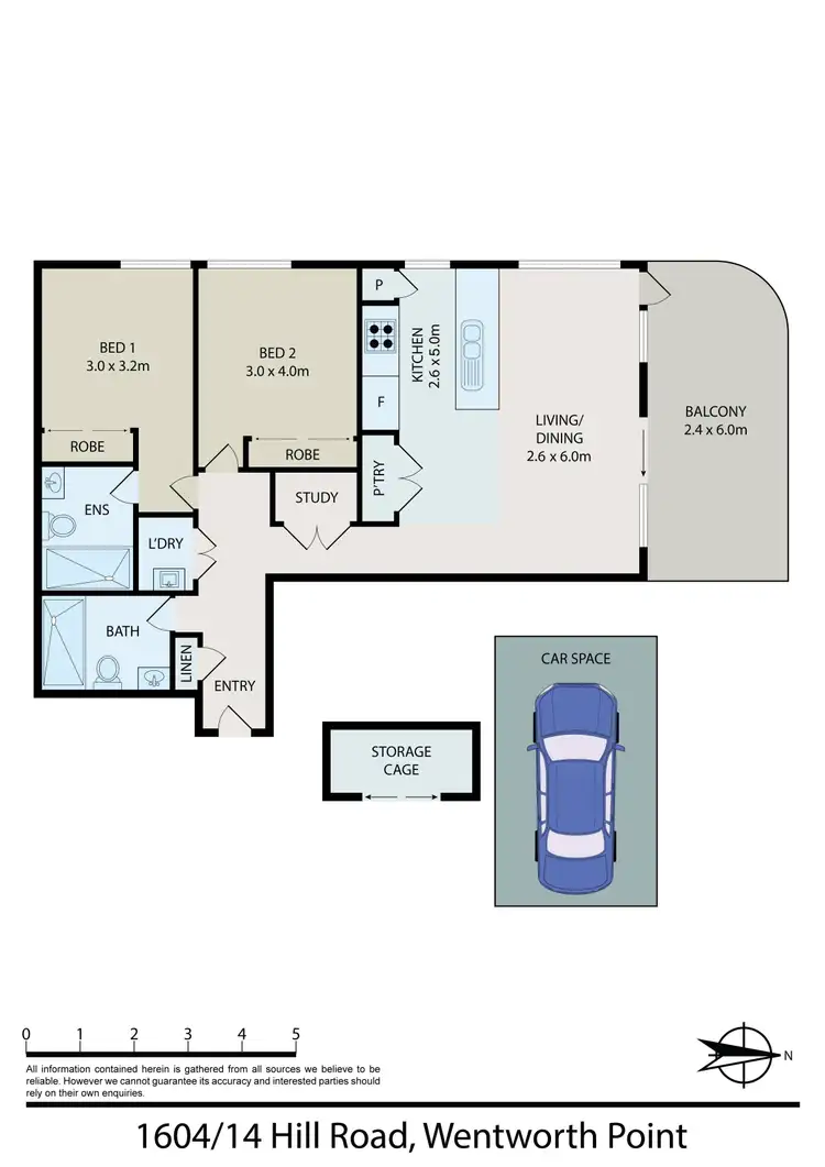 Floorplan of Homely apartment listing, 1604/14 Hill Road, Wentworth Point NSW 2127
