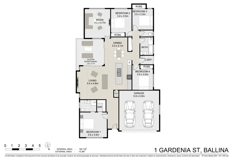 Floorplan of Homely house listing, 1 Gardenia Street, Ballina NSW 2478