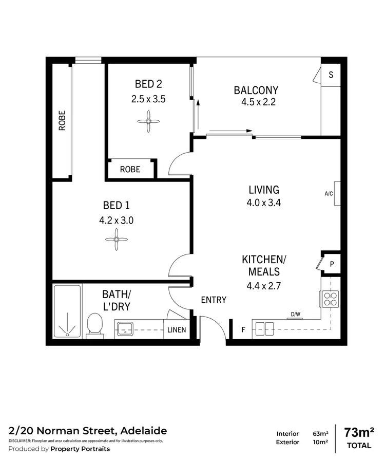 Floorplan of Homely apartment listing, 2/20 Norman Street, Adelaide SA 5000