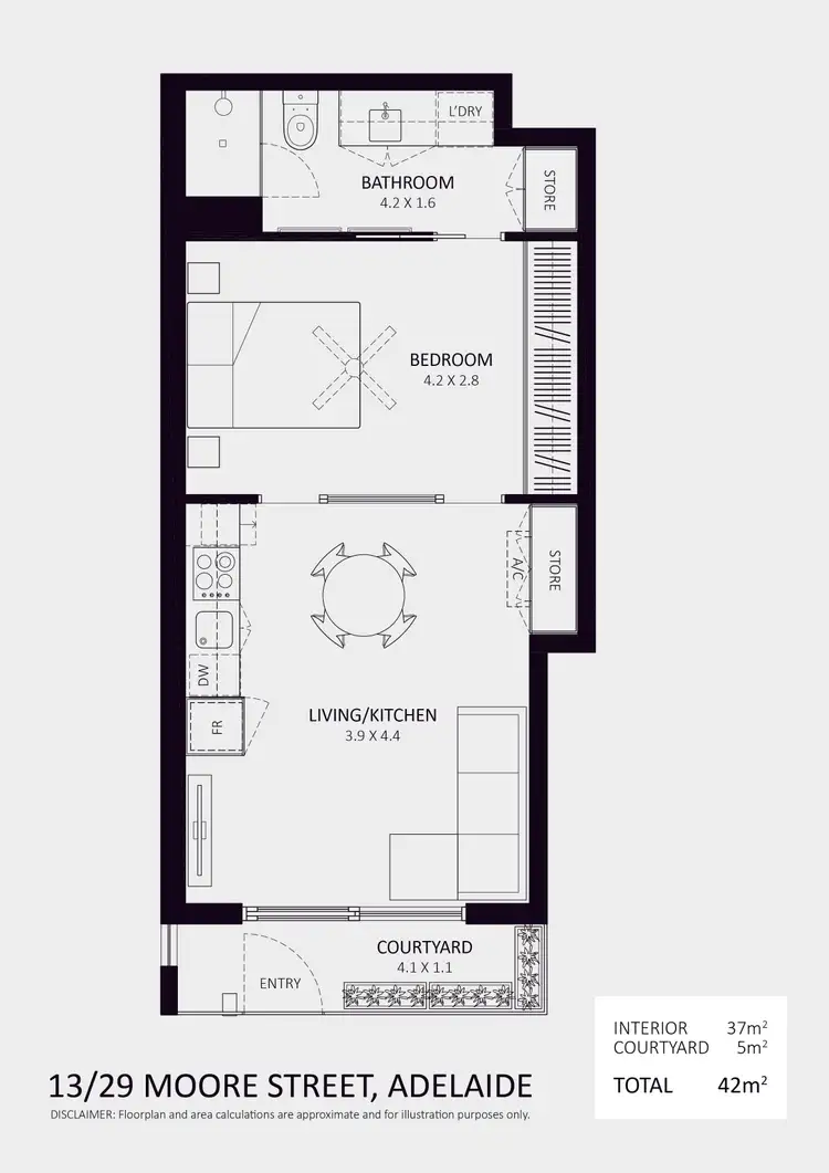 Floorplan of Homely apartment listing, 13/29 Moore Street, Adelaide SA 5000