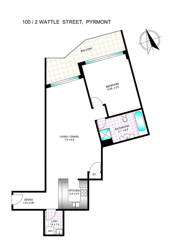 Floorplan of Homely apartment listing, 2-26 Wattle Crescent, Pyrmont NSW 2009