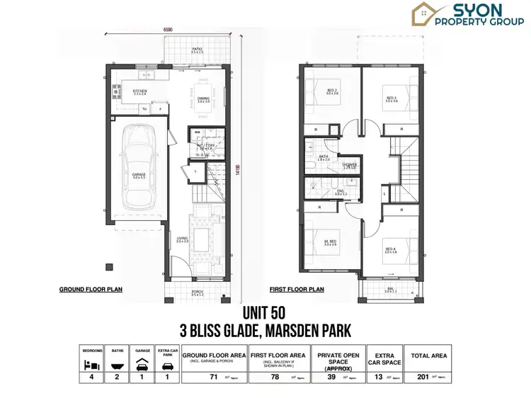 Floorplan of Homely townhouse listing, 3 Bliss Glade, Marsden Park NSW 2765