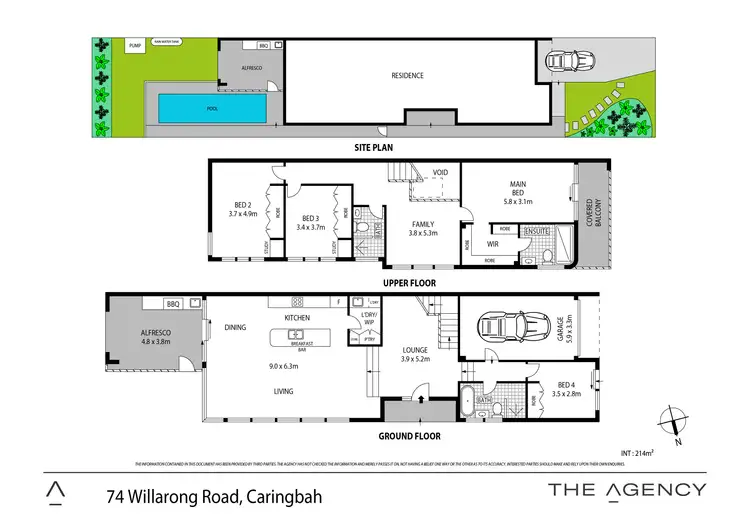 Floorplan of Homely semi-detached listing, 74a Willarong Road, Caringbah NSW 2229