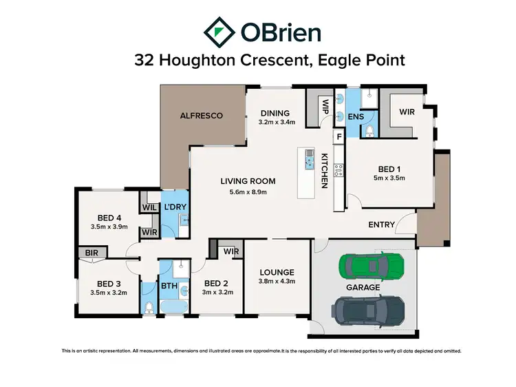 Floorplan of Homely house listing, 32 Houghton Crescent, Eagle Point VIC 3878