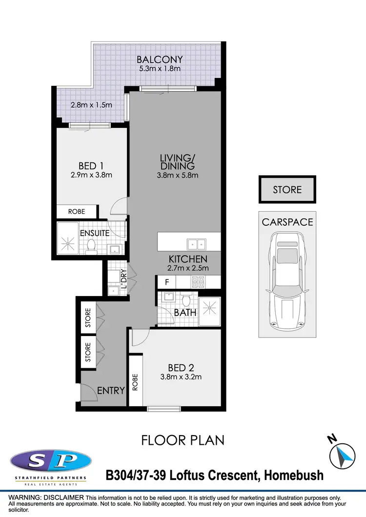 Floorplan of Homely apartment listing, B304/37-39 Loftus Crescent, Homebush NSW 2140