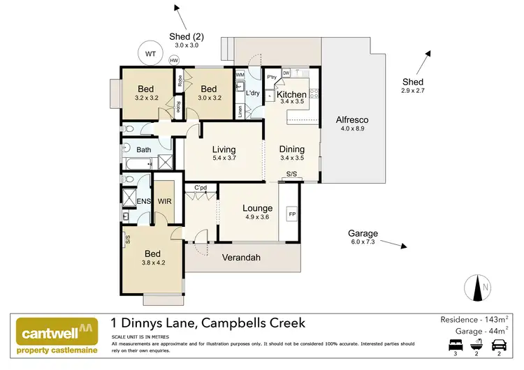 Floorplan of Homely house listing, 1 Dinnys Lane, Campbells Creek VIC 3451