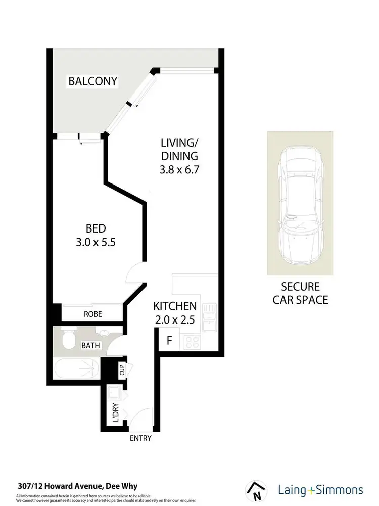 Floorplan of Homely apartment listing, 307/12 Howard Avenue, Dee Why NSW 2099