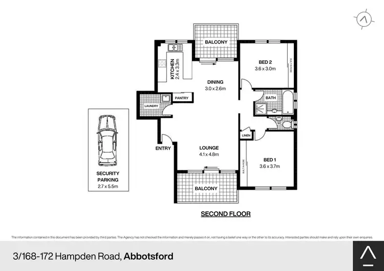 Floorplan of Homely apartment listing, 3/168-172 Hampden Road, Abbotsford NSW 2046