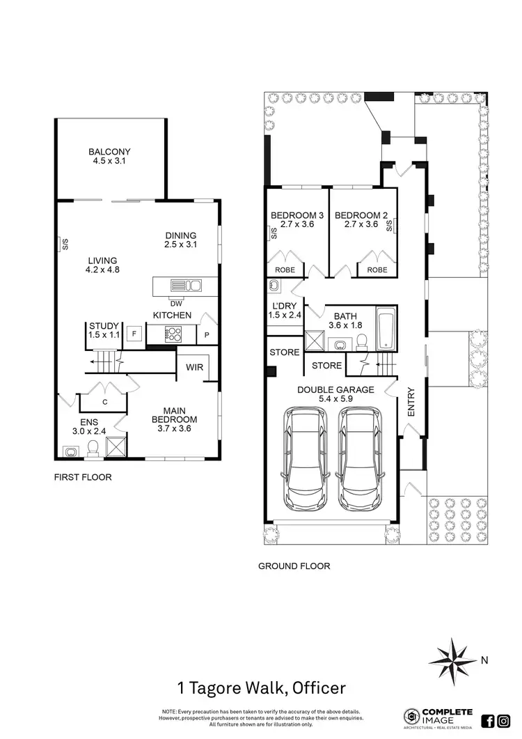 Floorplan of Homely house listing, 1 Tagore Walk, Officer VIC 3809