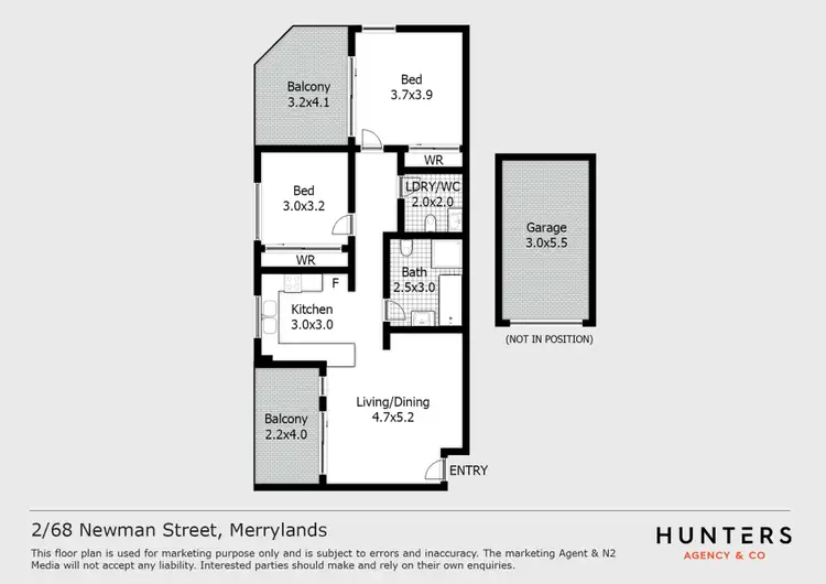 Floorplan of Homely apartment listing, 2/68-70 Newman Street, Merrylands NSW 2160