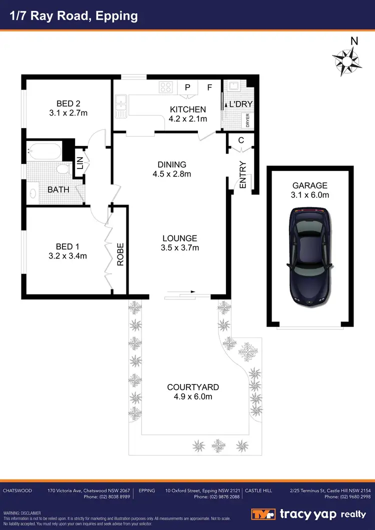 Floorplan of Homely apartment listing, 1/7 Ray Road, Epping NSW 2121