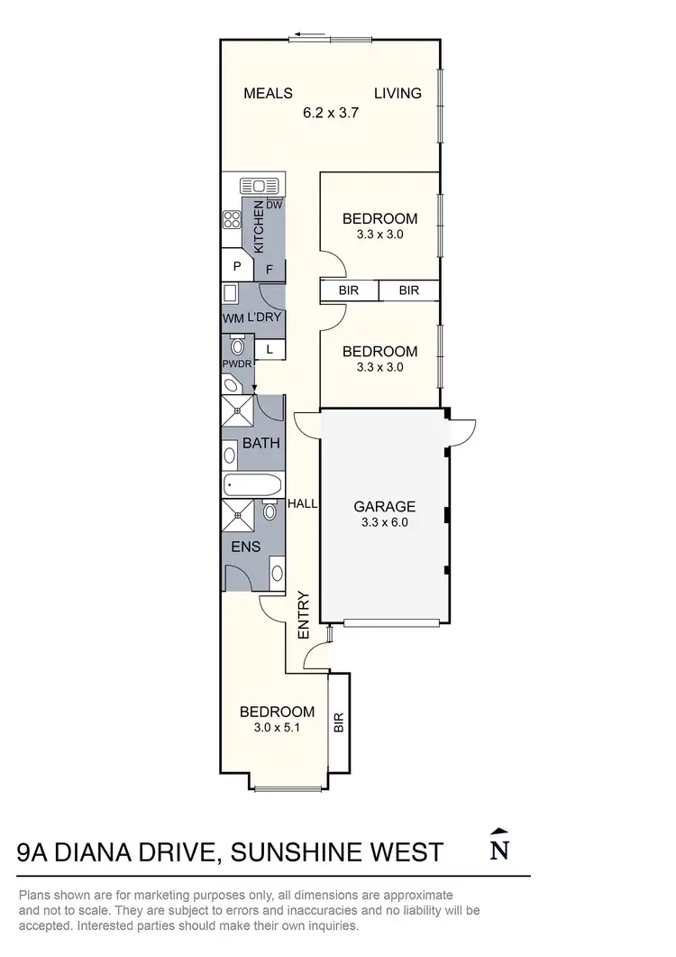 Floorplan of Homely unit listing, 9A Diana Drive, Sunshine West VIC 3020