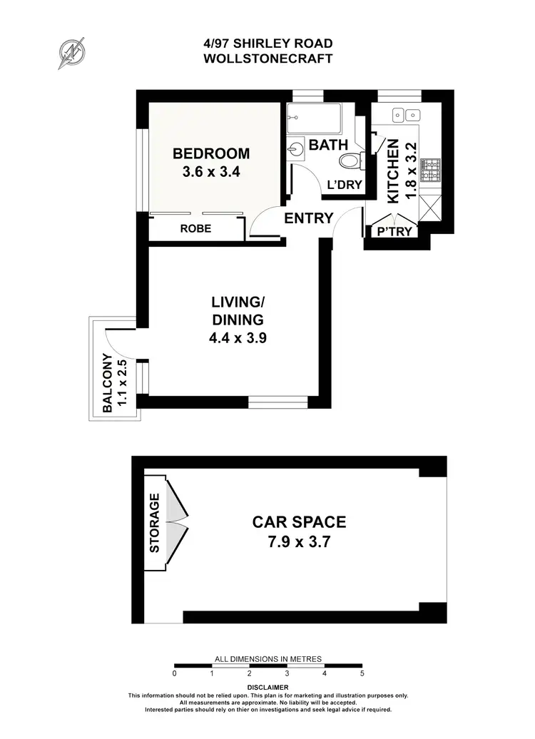 Floorplan of Homely apartment listing, 4/97 Shirley Road, Wollstonecraft NSW 2065