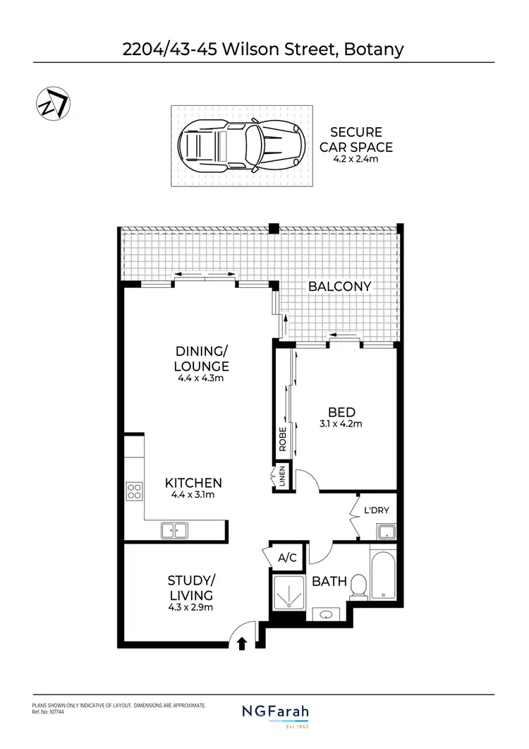 Floorplan of Homely apartment listing, 2204/43-45 Wilson Street, Botany NSW 2019