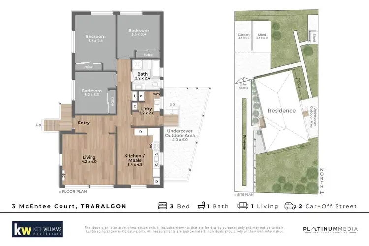 Floorplan of Homely house listing, 3 McEntee Court, Traralgon VIC 3844