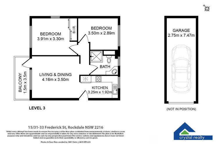 Floorplan of Homely unit listing, 15/33 Frederick Street, Rockdale NSW 2216
