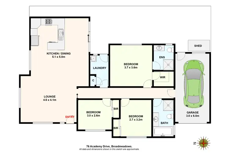 Floorplan of Homely house listing, 76 Academy Drive, Broadmeadows VIC 3047